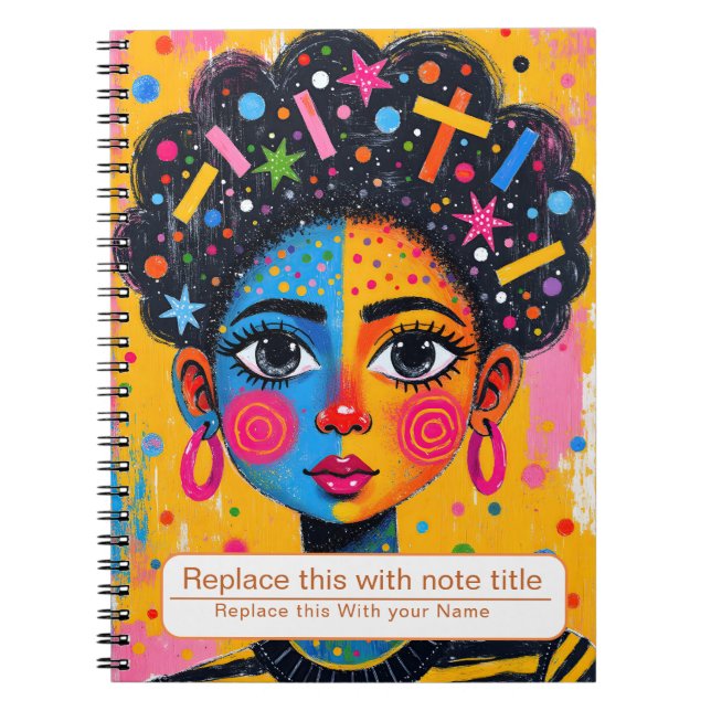 Caderno Espiral Comemoração do notebook feminino (Frente)