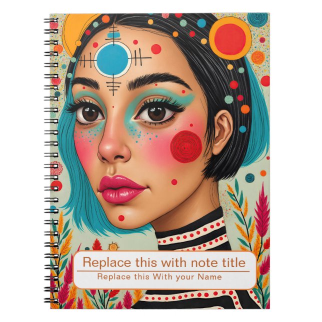 Caderno Espiral Comemoração do notebook feminino (Frente)