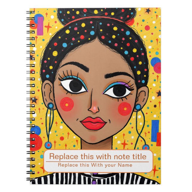 Caderno Espiral Comemoração do notebook feminino (Frente)