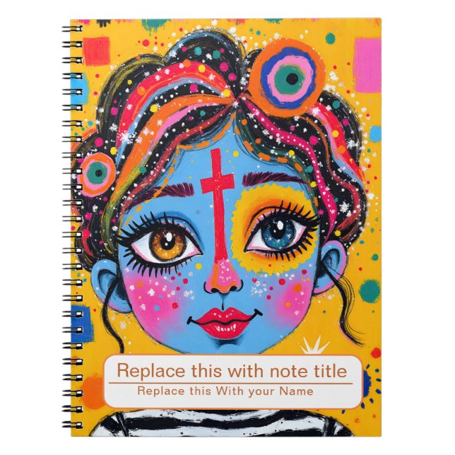 Caderno Espiral Comemoração do notebook feminino (Frente)