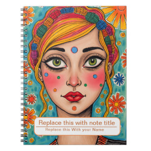 Caderno Espiral Comemoração do notebook feminino