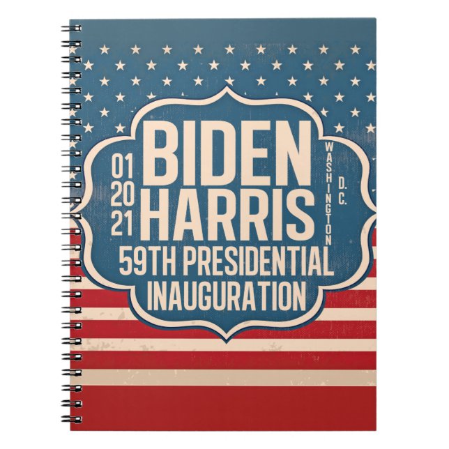 Caderno Espiral Comemorativa da 59ª posse de Biden Harris (Frente)