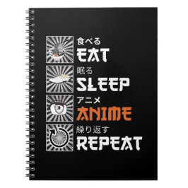 Caderno Espiral Comer, Dormir, Animar, Repetir/食 べ る, 睡, ア ニ, 眠