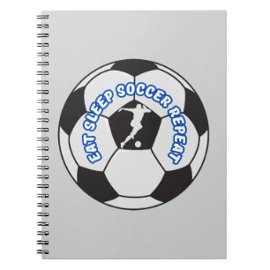 Caderno Espiral comer dormir futebol repetir