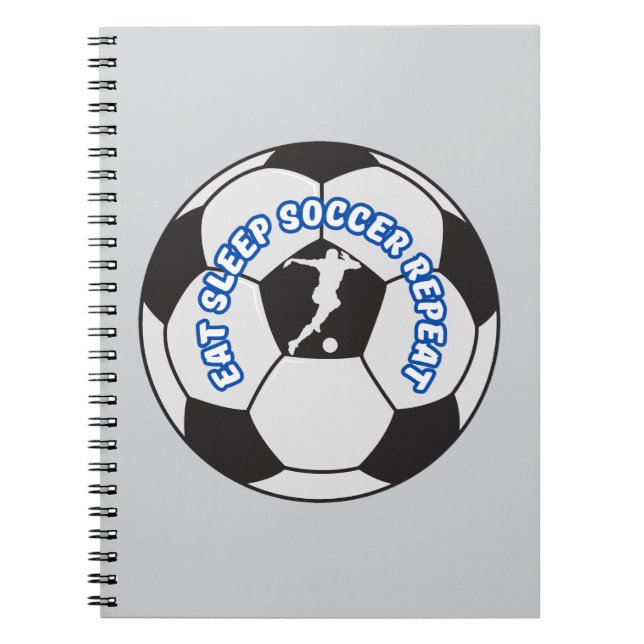 Caderno Espiral comer dormir futebol repetir  (Frente)