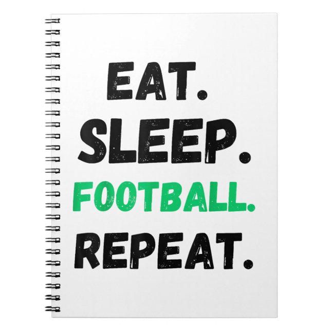 Caderno Espiral Comer Dormir Futebol Repetir Fofo Comer Dormir Fut (Frente)