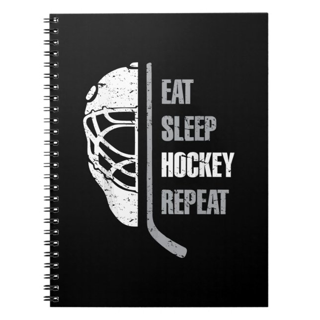 Caderno Espiral Comer Dormir Hockey Repetir Natal Para Crianças Ad (Frente)