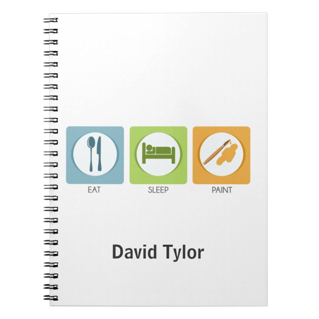 Caderno Espiral Comer Dormir Pintar (Frente)