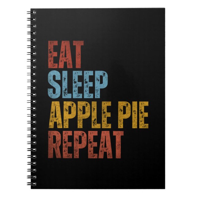 CADERNO ESPIRAL COMER DORMIR TORTA DE MAÇÃ REPETIR (Frente)