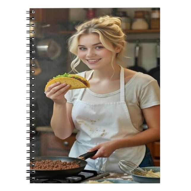 Caderno Espiral Comer Tacos Foto Personalizar Customizar (Frente)
