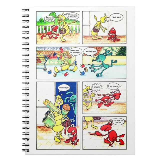 Caderno Espiral Comic mit Fantasy-Figuren (Frente)