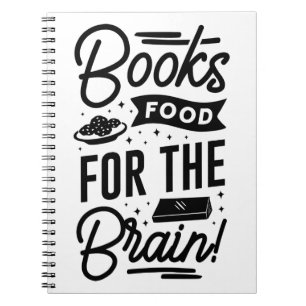 Caderno Espiral Comida de livros para o Cérebro
