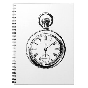 Caderno Espiral Como a ilustração do relógio de bolso