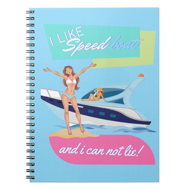 Caderno Espiral como barco a velocidade (Frente)