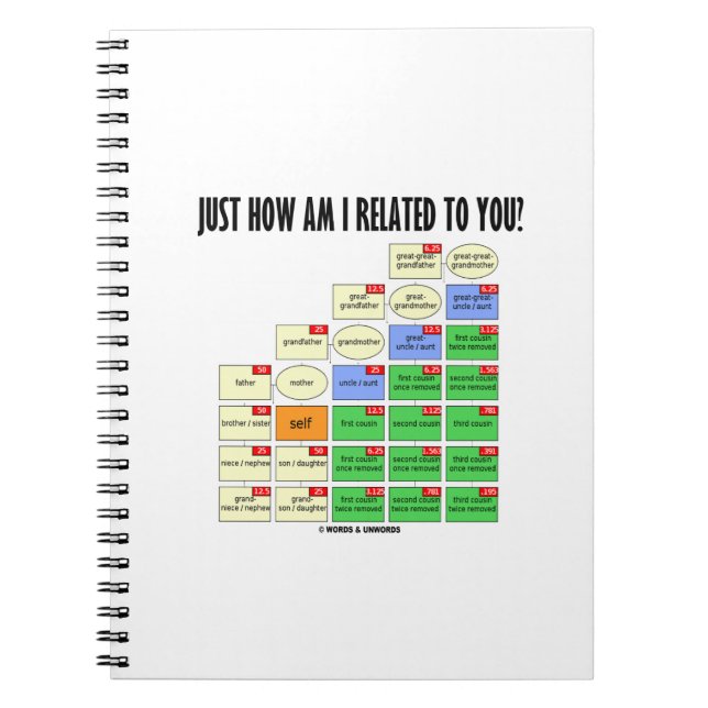 Caderno Espiral Como Estou Relacionado Com Você? Genealogia (Frente)