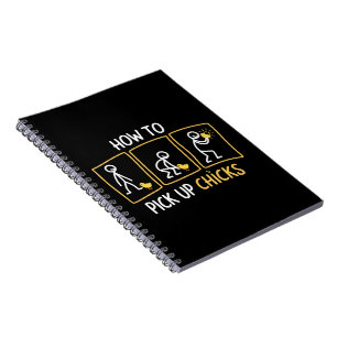 Caderno Espiral Como Pegar Frangas Engraçado Sarcástico Sarcasmo P