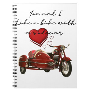 Caderno Espiral Como Uma Motocicleta Com Um Sidecar
