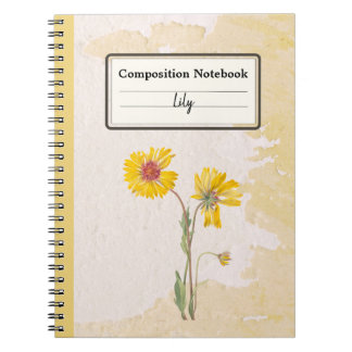Caderno Espiral Comp Personalizado da Flor da Gaillardia Perene