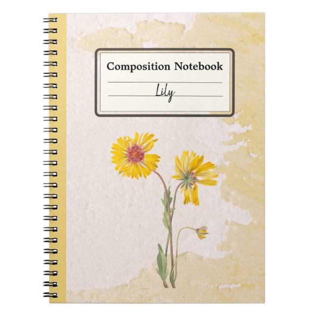 Caderno Espiral Comp Personalizado da Flor da Gaillardia Perene (Frente)