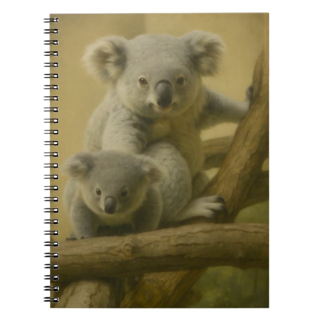 Caderno Espiral Companheiros Koala - Impressão de Arte de Vida Sel (Frente)