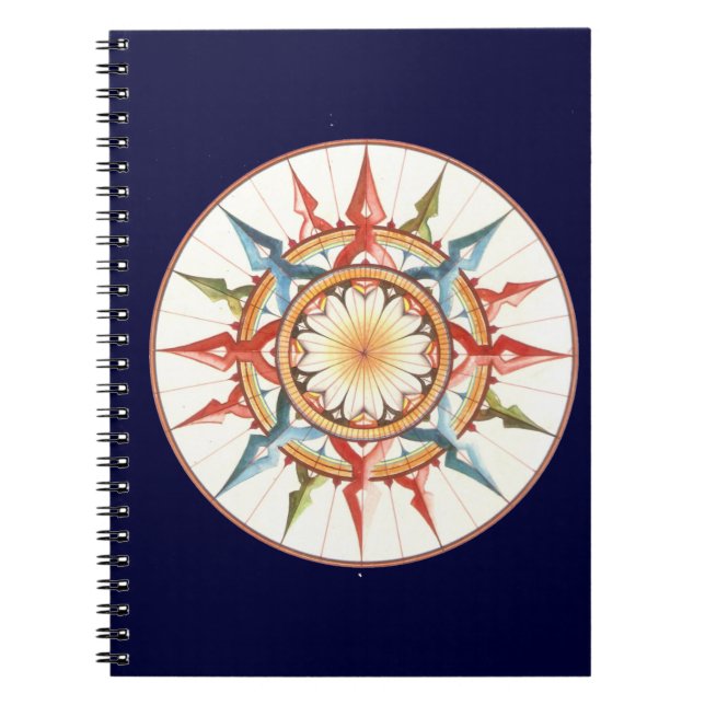 Caderno Espiral compass rosa - mandala (Frente)