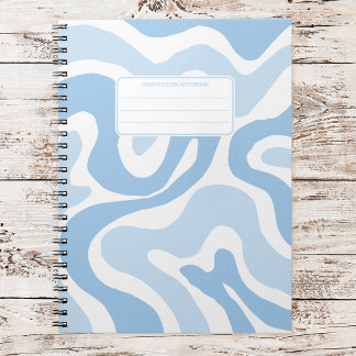 Caderno Espiral Composição Abstrata Estética com Redemoinho Líquid