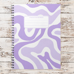 Caderno Espiral Composição Abstrata Estética com Redemoinho Líquid