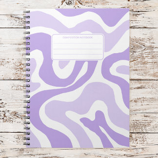 Caderno Espiral Composição Abstrata Estética com Redemoinho Líquid