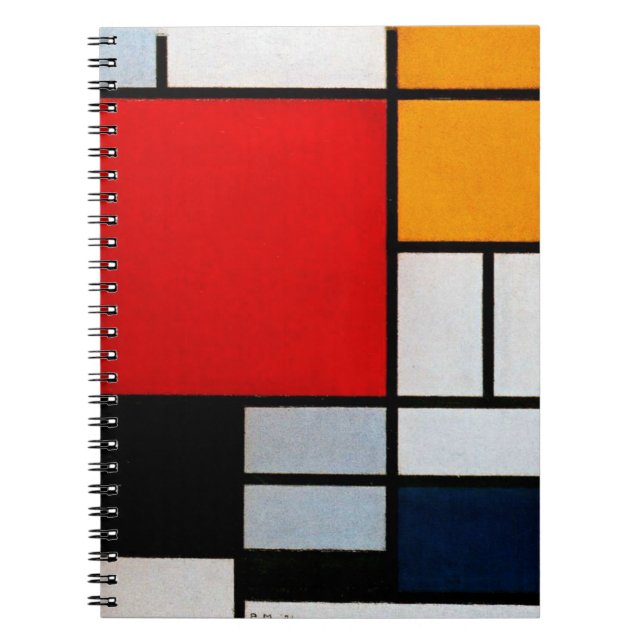 Caderno Espiral Composição com Grande Plano Vermelho (Frente)