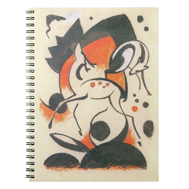 Caderno Espiral Composição com Two Deer por Franz Marc (Frente)