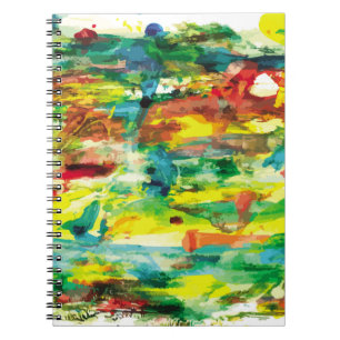 Caderno Espiral composição da pintura do óleo de desenhar abstrato