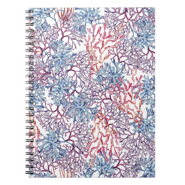 Caderno Espiral Composição de Aquarela Subaquático Série Design 5 (Frente)