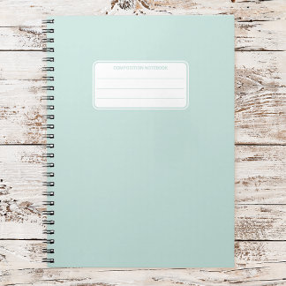 Caderno Espiral Composição de Cor Sólida Pastel Suave Estética