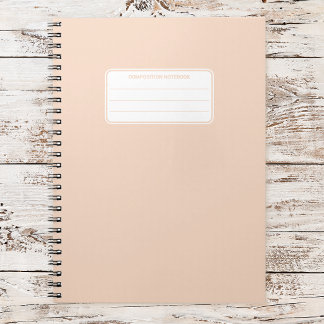Caderno Espiral Composição de Cor Sólida Pastel Suave Estética