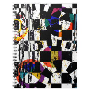 Caderno Espiral composição de fundo abstrato, com traços, spl