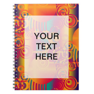 Caderno Espiral Composição do fundo - círculo colorido moderno