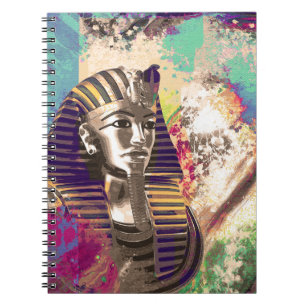 Caderno Espiral Composição do rei Tut Máscara Abstracção