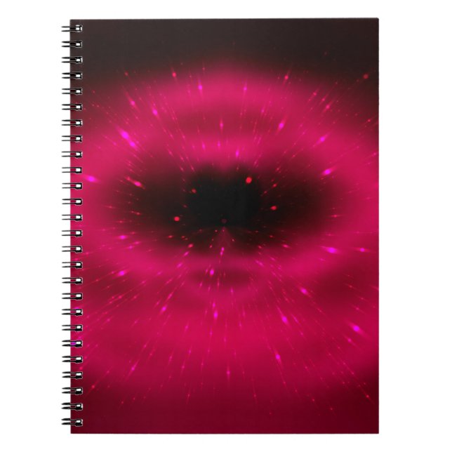 Caderno Espiral Composição fractal cor-de-rosa abstrato. Explosão  (Frente)