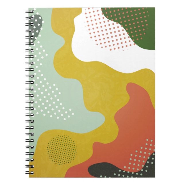 Caderno Espiral Composição geométrica abstrata moderna com decoraç (Frente)