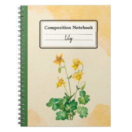 Caderno Espiral Composição Personalizada da Flor Columbina de Limã
