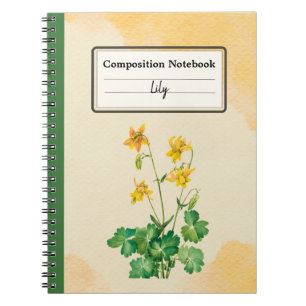 Caderno Espiral Composição Personalizada da Flor Columbina de Limã