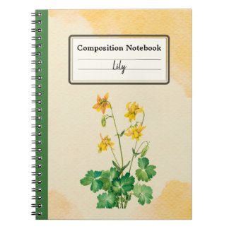 Caderno Espiral Composição Personalizada da Flor Columbina de Limã