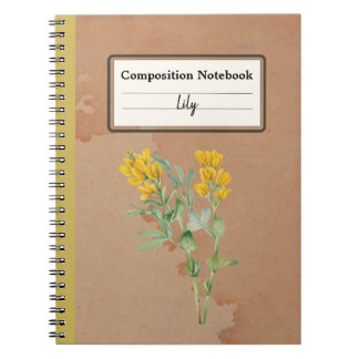 Caderno Espiral Composição Personalizada da Flor de Goldenpea