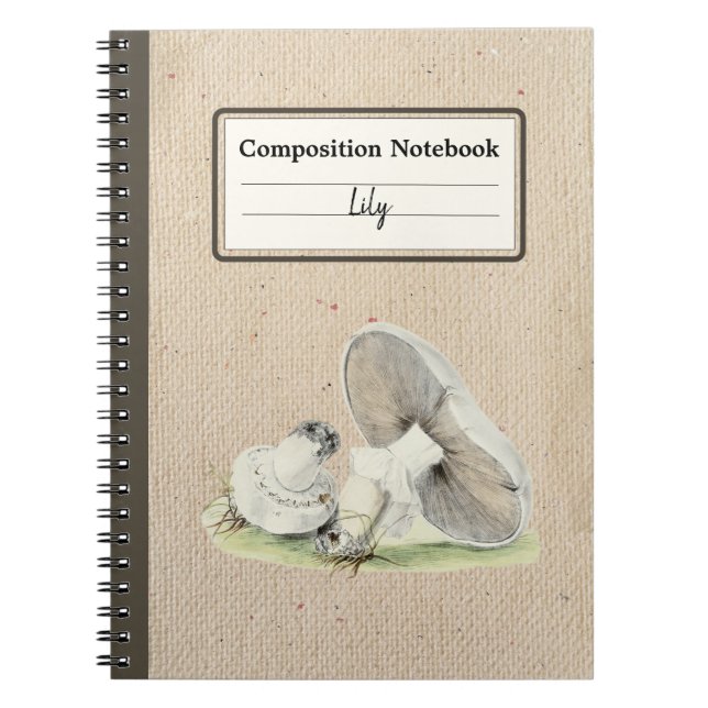 Caderno Espiral Composição Personalizada Do Cogumelo De Cavalo Des (Frente)