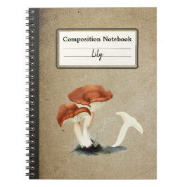 Caderno Espiral Composição Personalizada Rufous Milkcap Mushroom