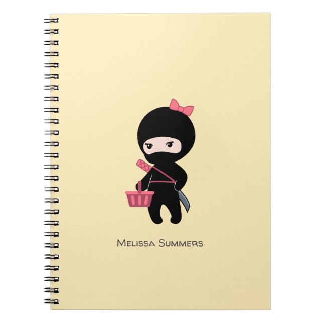 Caderno Espiral Comprando o nome personalizado da Ninja Girl em am (Frente)