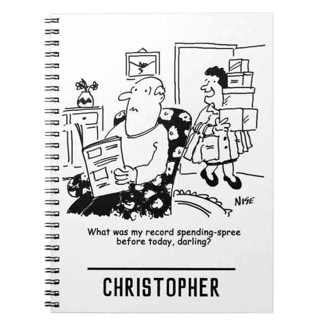 Caderno Espiral Comprando Trip. Gasto de Registro. Oversação em Co (Frente)