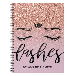 Caderno Espiral Compromisso de Brilhante Dourado Rosa