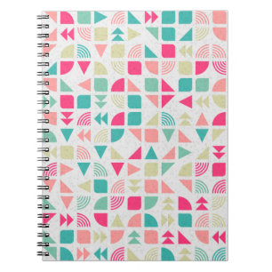 Caderno Espiral Computação gerativa de padrão geométrico abstrato
