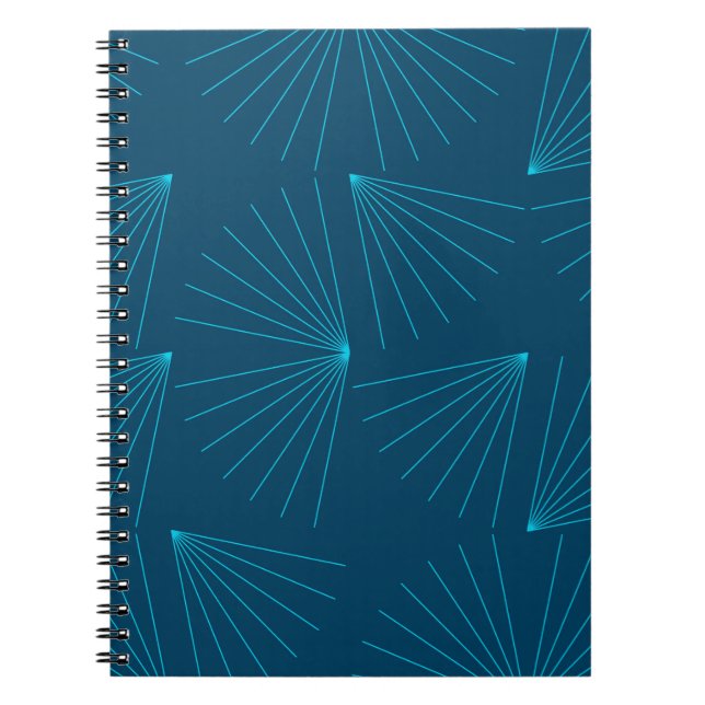 Caderno Espiral Conceito de celebração de luz azul, moderno e simp (Frente)